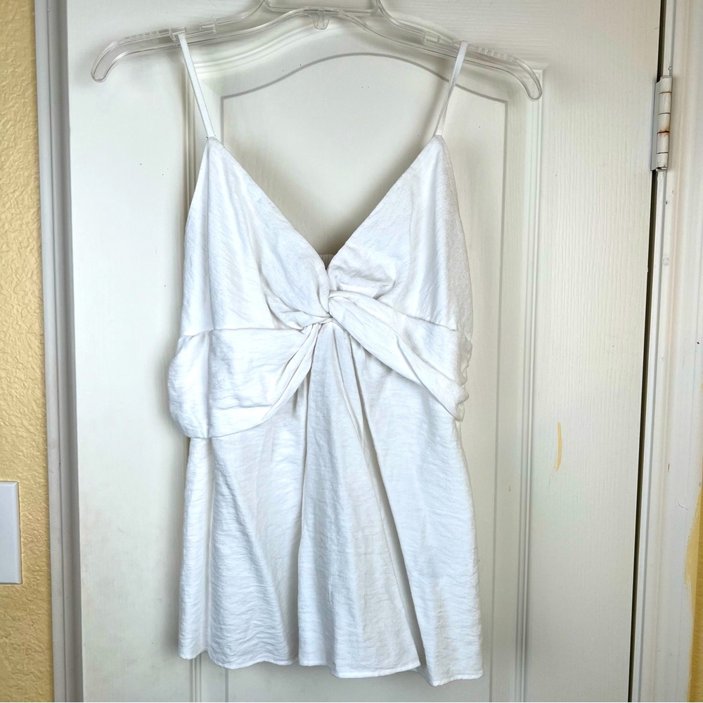Banana Republic Solid White Twisted Camisole Top … - image 2